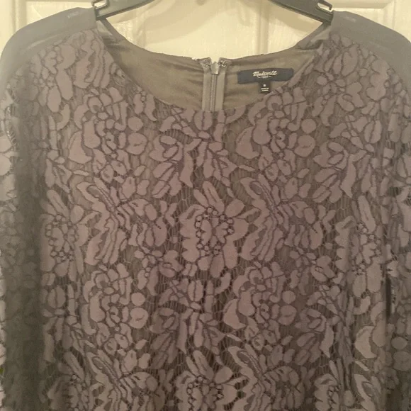 Madewell Gray lace shift dress size 8 - Picture 3 of 12